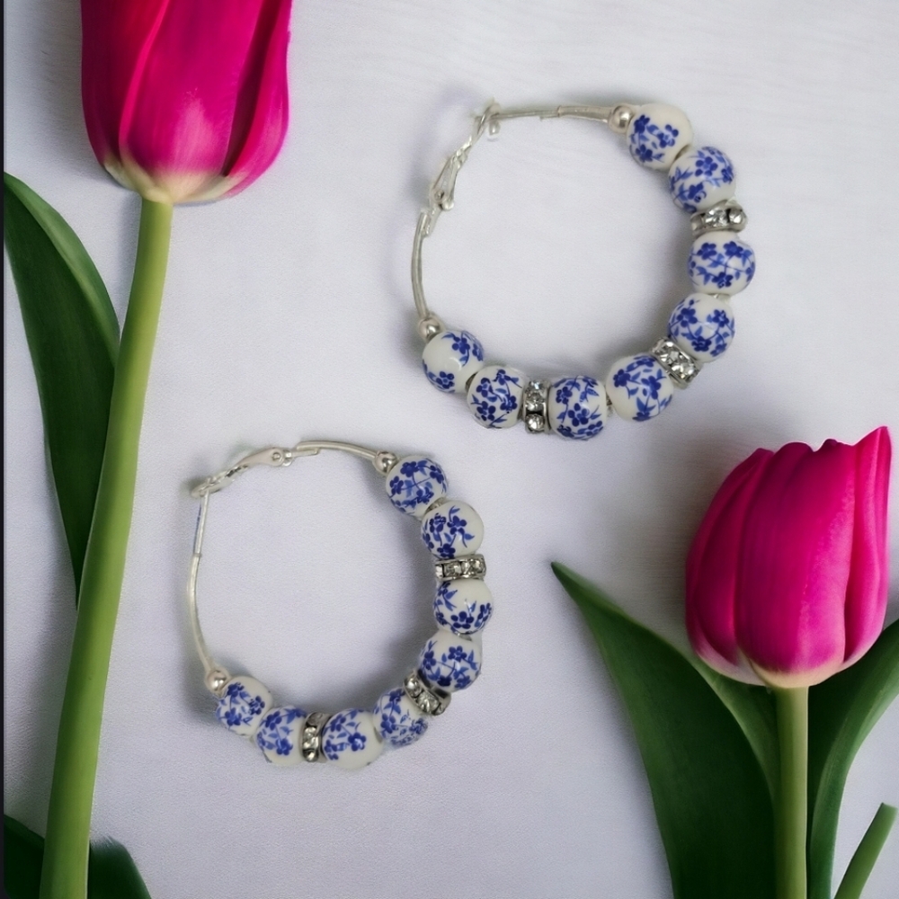 Silver plated hoop earrings